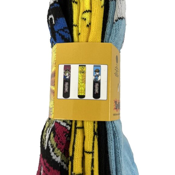 New 3 Pairs Yu-Gi-Oh! Men's Crew Socks - Red, Yellow, Blue Size 8-12 NWT - Picture 3 of 5